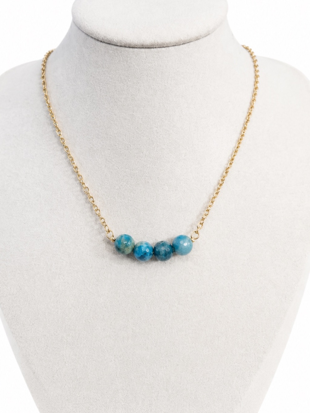 Handmade Faceted Apatite Bead Necklace